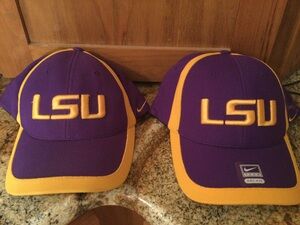 Men’s LSU Baseball Caps 2 per lot, Nike Dri Fit, Medium, Flex Fit, New 1 w tags